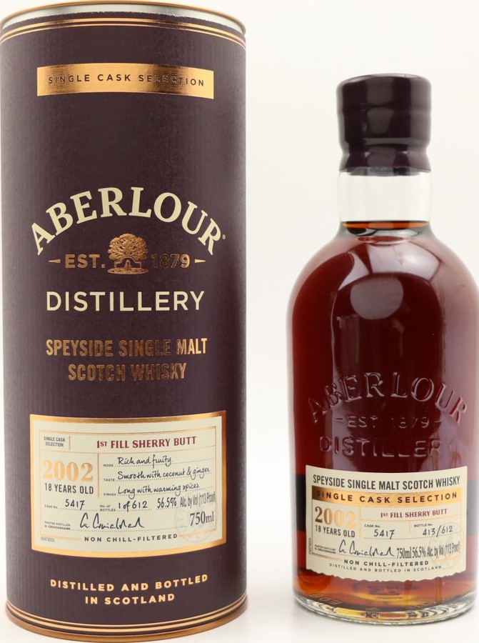 Aberlour 2002 1st Fill Sherry Butt #5417 56.5% 750ml