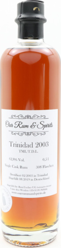 Our Rum & Spirits 2003 Trinidad 16yo 62.8% 500ml