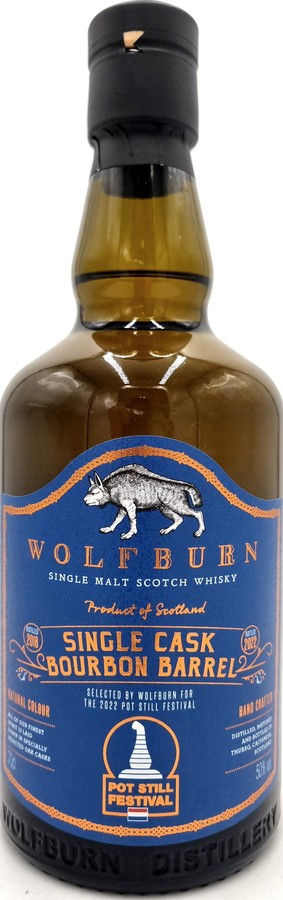 Wolfburn 2016 First Fill Bourbon Van Wees 2022 Pot Still Festival 50% 700ml