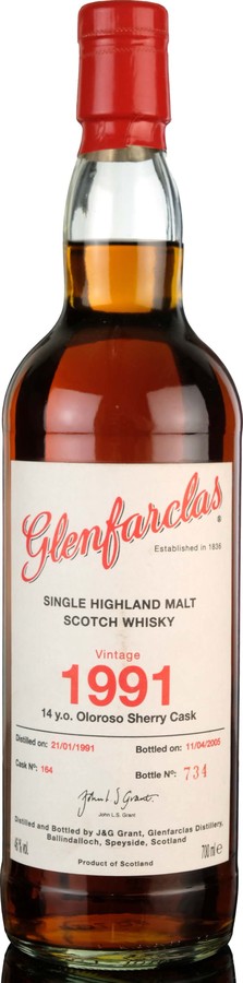 Glenfarclas 1991 Oloroso Sherry Cask #5622 46% 700ml