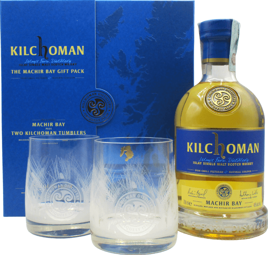 Kilchoman Machir Bay Giftbox With Glasses Ex-Bourbon Oloroso Sherry 46% 700ml