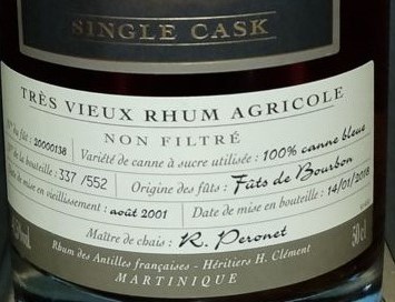 Clement 2001 Single Cask Canne Bleue Futs de Bourbon 16yo 41.5% 500ml