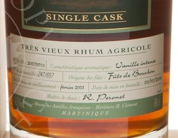 Clement 2003 Single Cask Vannile Intense Futs de Bourbon 13yo 41.5% 500ml