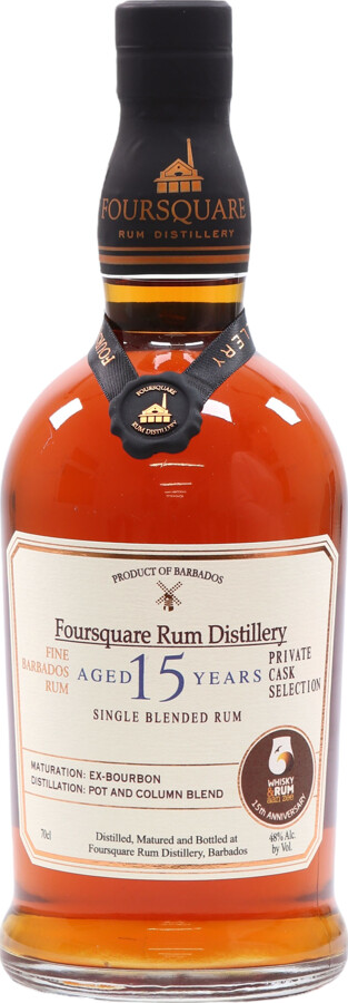 Foursquare Private Cask Selection Exclusively Bottled for Whisky & Rum aan Zee Fest 15th Anniversary 15yo 48% 700ml