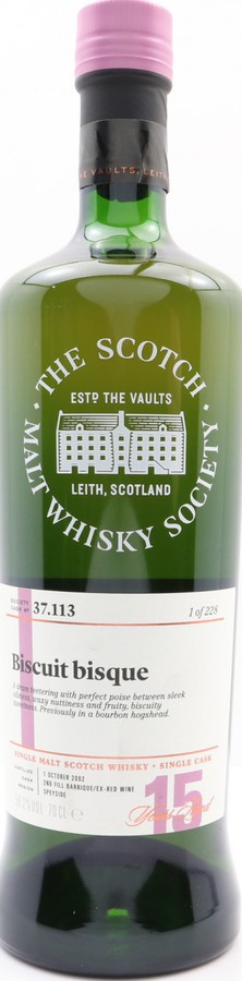 Cragganmore 2002 SMWS 37.113 2nd Fill Ex-Red Wine Barrique 59.2% 700ml