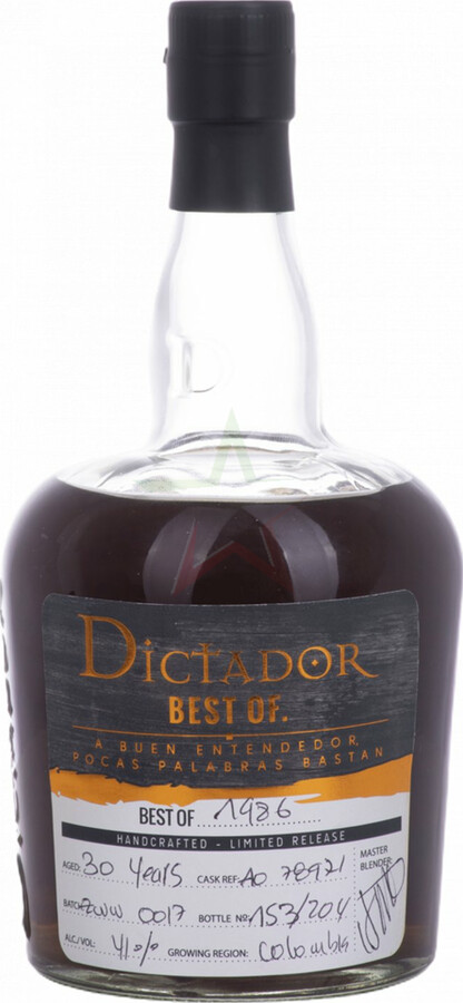 Dictador Best of 1986 Colombian Rum 30yo 41% 700ml