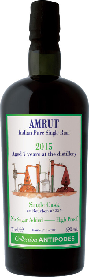 Velier 2015 Amrut Single Cask ex-Bourbon No.26 Collection Antipodes 7yo 65% 700ml