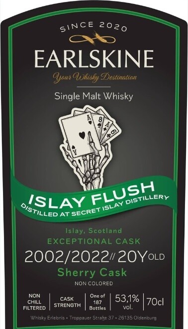 Secret Islay Distillery 2002 Earl Islay Flush Exceptional Cask 20yo Sherry 53.1% 700ml