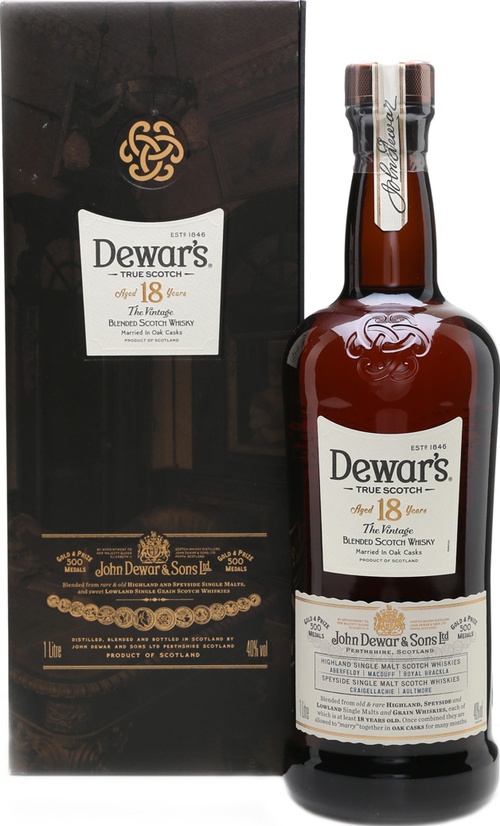 Dewar's 18yo Sherry & Bourbon Casks 40% 1000ml