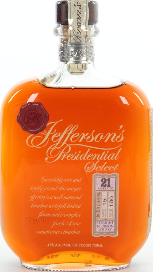 Jefferson's 21yo New American Oak 47% 750ml