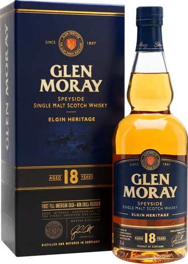 Glen Moray 18yo 1st Fill American Oak Casks 47.2% 700ml