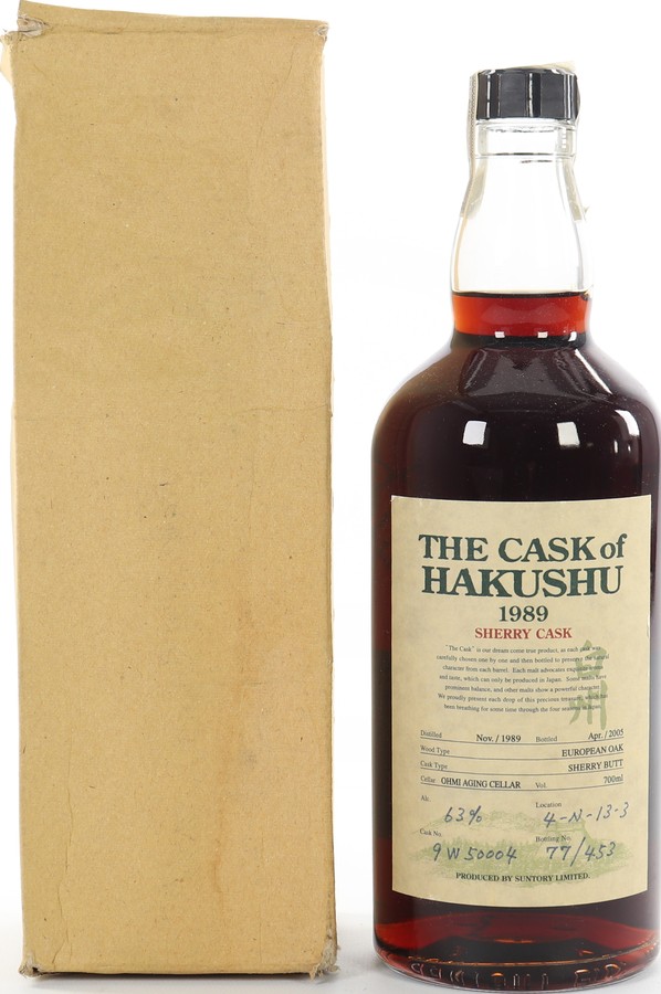 Hakushu 1989 European Oak Sherry Butt 9W50004 63% 700ml