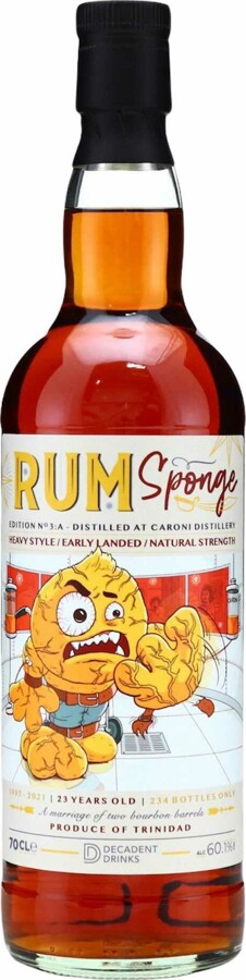 Decadent Drinks 1997 Caroni Rum Sponge Edition No.3A 23yo 60.1% 700ml