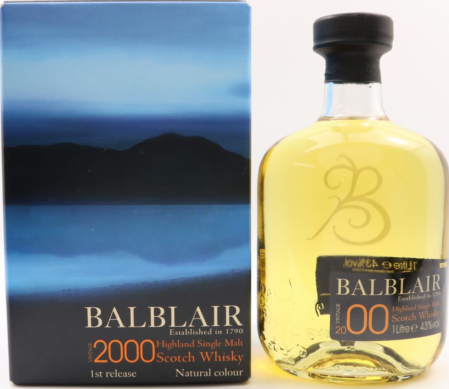 Balblair 2000 1st Release American Ex-Bourbon Oak Barrels 43% 1000ml