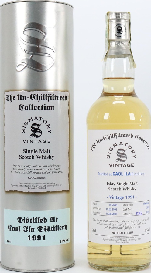 Caol Ila 1991 SV The Un-Chillfiltered Collection Hogsheads 3980 + 81 46% 700ml