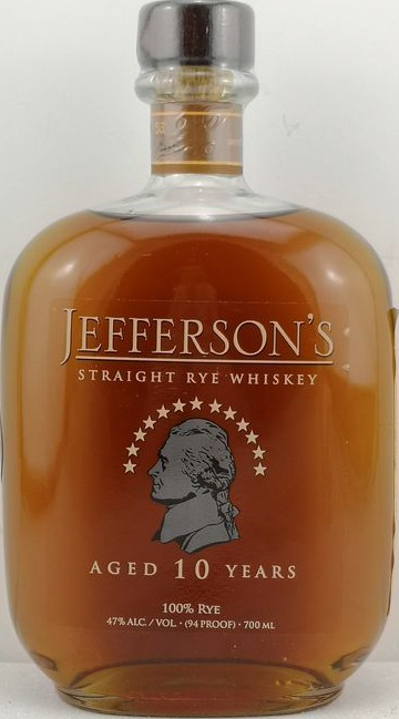 Jefferson's 10yo Straight Rye Whisky 47% 700ml
