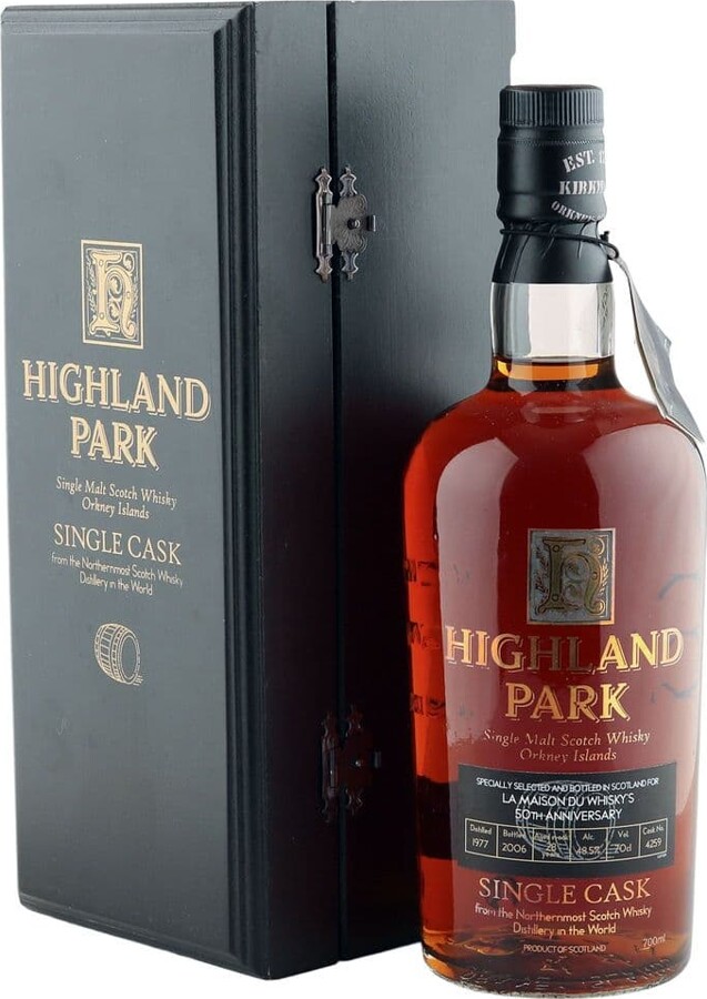 Highland Park 1977 Single Cask 7957 Old Oaks Cigar & Wine Company 48.5% 750ml