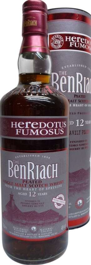 BenRiach 12yo Heredotus Fumosus American Oak + PX Sherry Butts Finish 46% 700ml