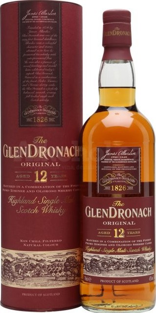 Glendronach 12yo Original Highland Single Malt Scotch Whisky Pedro Ximenez and Oloroso Sherry 43% 700ml