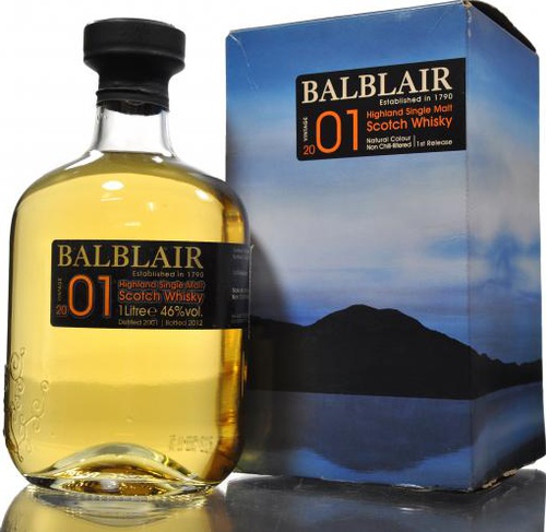 Balblair 2001 1st Release American Oak Ex-Bourbon Casks 46% 1000ml