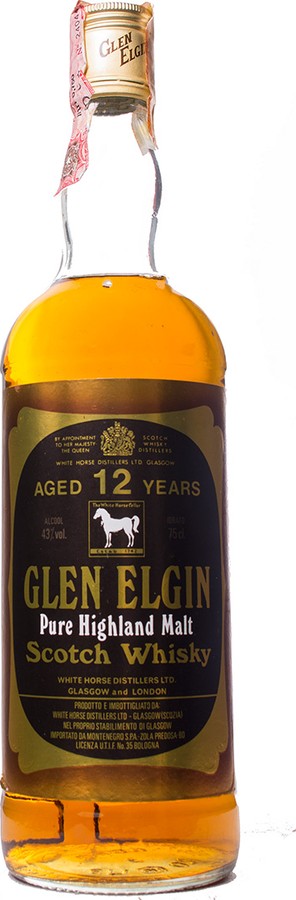 Glen Elgin 12yo Pure Highland Malt Scotch Whisky White Horse Distillers Ltd Importato da Montenegro S.P.A 43% 750ml