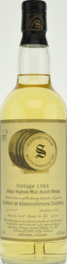 Mannochmore 1984 SV Vintage Collection Refill Sherry Butt 4576 43% 700ml