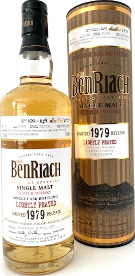 BenRiach 1979 Single Cask Bottling Batch 5 Bourbon Barrel 10771 51.2% 700ml