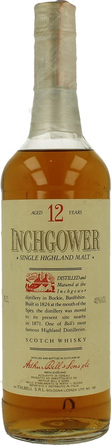 Inchgower 12yo Single Highland Malt Italwell S.R.L. Bologna 40% 750ml
