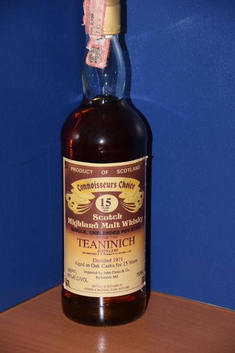 Teaninich 1971 GM Connoisseurs Choice Imported by John Gross & Co. Baltimore Md 40% 750ml