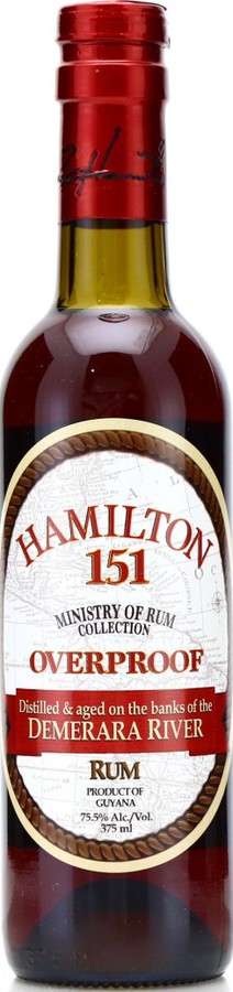 Hamilton 151 Overproof Demerara Rum 75.5% 375ml