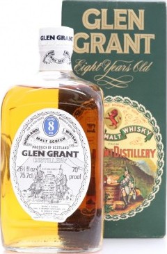 Glen Grant 8yo square bottle short neck white cap Peter Thomson Perth 40% 750ml