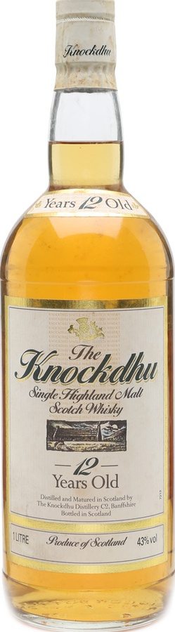 Knockdhu 12yo Single Highland Malt Duty Free Only 43% 1000ml