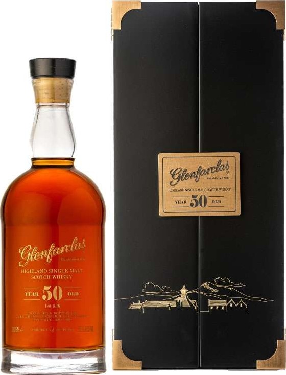 Glenfarclas 50yo Sherry to commemorate the 50th anniversary of chairman John Grant 1st starting in the industry 50% 700ml