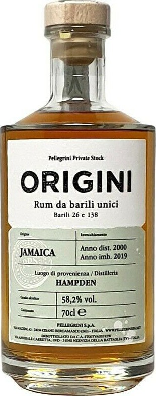 Pellegrini 2000 Origini Jamaica 19yo 58.2% 700ml