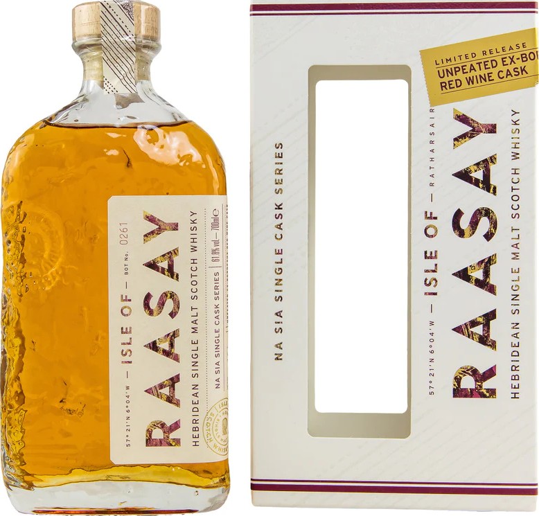 Raasay Unpeated Ex-Bordeaux Red Wine Na Sia Single Cask Series First Fill Unpeated ex-Bordeaux Red Wine Cask number 18/251 61.8% 700ml
