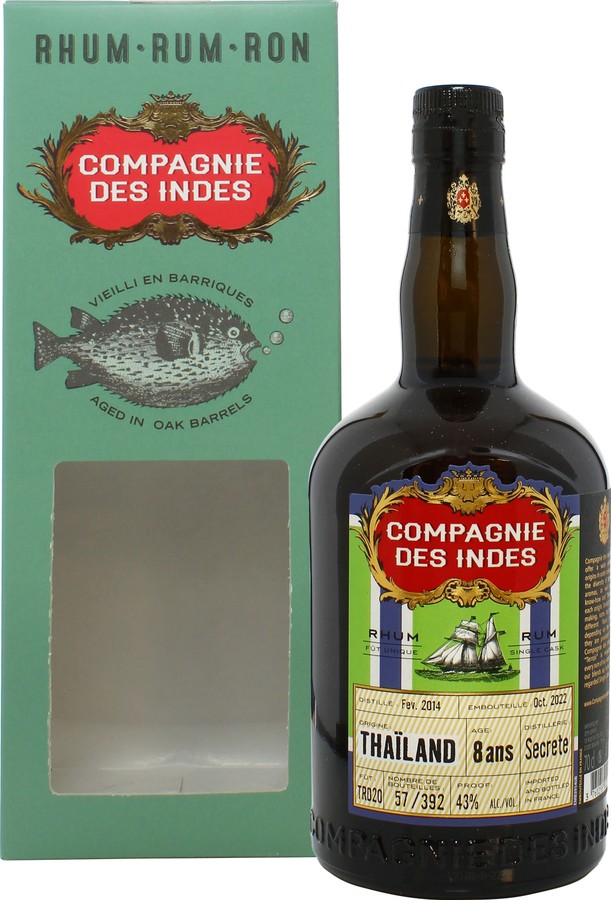 Compagnie des Indes 2014 Secrete Thailand 8yo 43% 700ml