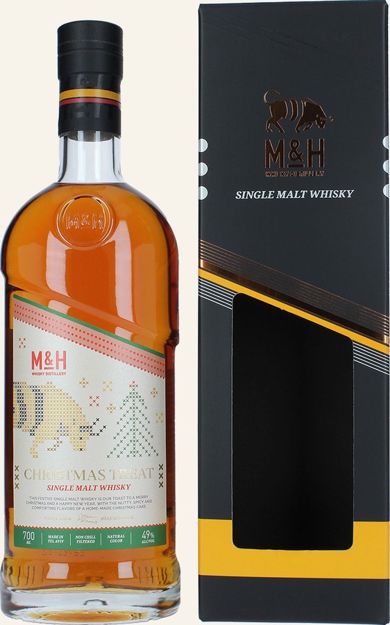 M&H Christmas Treat Ex-Bourbon- Redwine STR & Sherry 49% 700ml