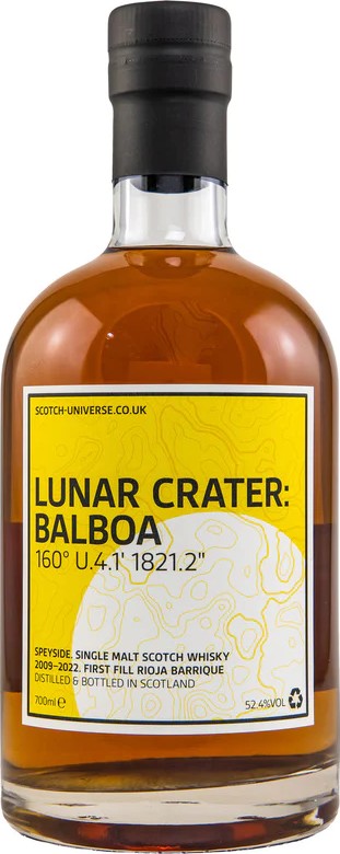 Scotch Universe Lunar Crater: Balboa 160 U.4.1 1821.2 1st Fill Rioja Barrique 52.4% 700ml