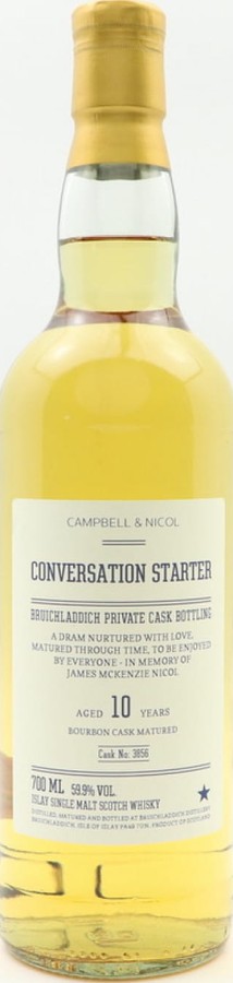 Bruichladdich 10yo Conversation Starter Bourbon Campbell & Nicol 59.9% 700ml