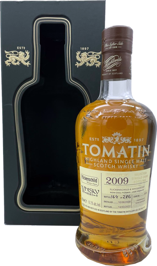 Tomatin 2009 Selected Single Cask Bottling Tempranillo Wine Barrique Flickenschild & Whiskyhort 60.3% 700ml