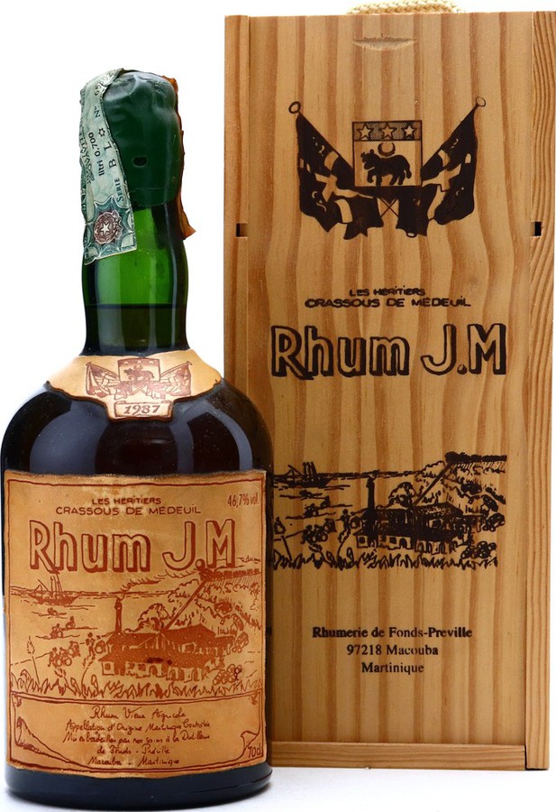Rhum J.M 1987 Wooden Box 15yo 46.7% 700ml