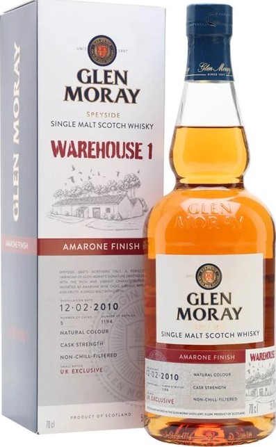 Glen Moray 2010 Warehouse 1 Amarone Finish UK Exclusive 55.4% 700ml