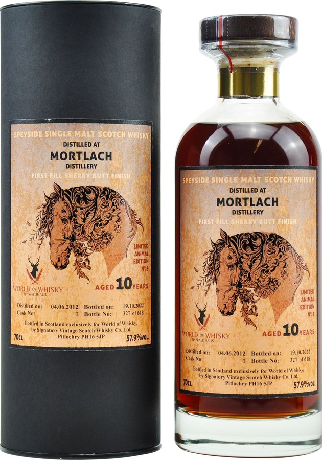 Mortlach 2012 SV Limited Animal Edition No. 5 1st Fill Sherry Butt Finish Waldhaus am See St. Moritz 57.9% 700ml