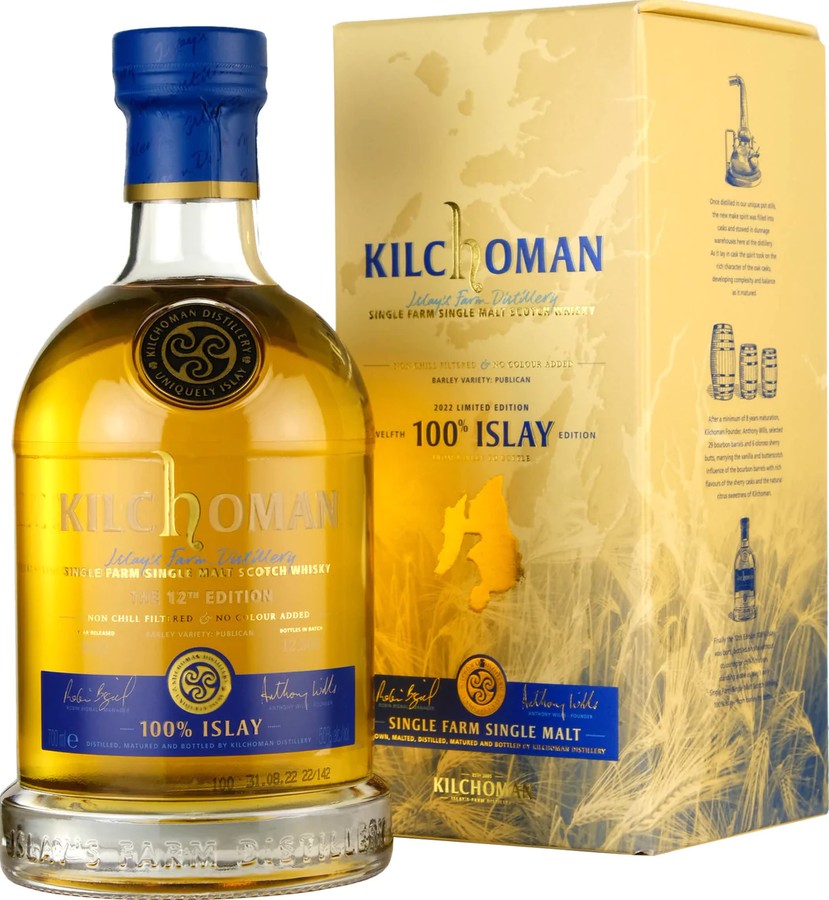 Kilchoman 100% Islay The 12th Edition 29 Bourbon barrels & 6 Oloroso Sherry butts 50% 700ml