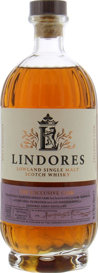 Lindores Abbey 2018 The Exclusive Cask The Lindores Distilling Co. Ltd The BeNeLux Whisky Import Nederland 62.9% 700ml