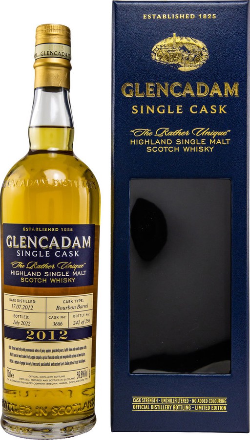 Glencadam 2012 Single Cask Bourbon Barrel 59.8% 700ml