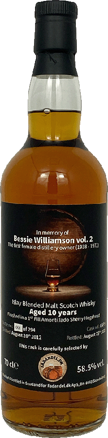 Islay Blended Malt Scotch Whisky 2012 F.dk In memory of Bessie Williamson 2 1st Fill Amontillado Sherry Hogshead 58.5% 700ml