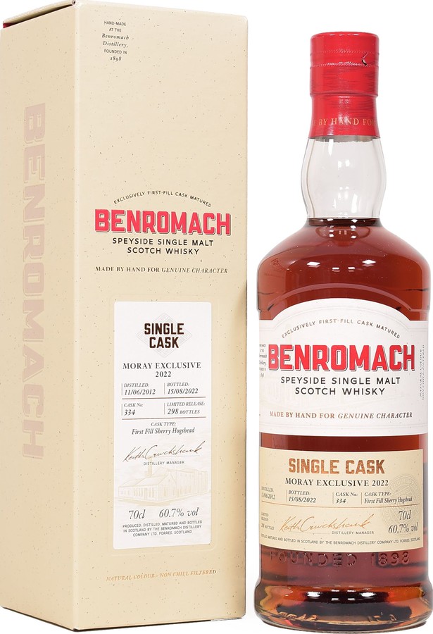 Benromach 2012 Moray Exclusive 2022 1st Fill Sherry Hogshead 60.7% 700ml