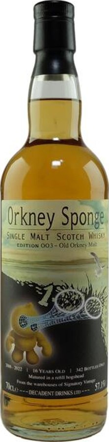 Old Orkney Malt 2006 WSP Orkney Sponge Edition oo3 Refill Hogshead 57.1% 700ml