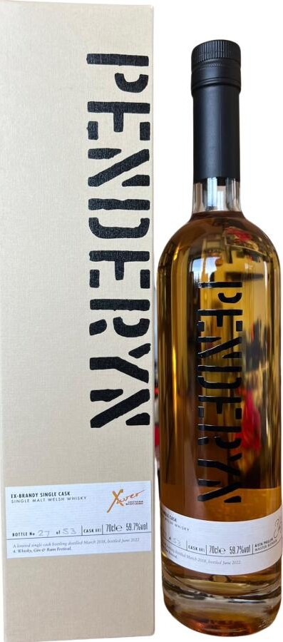 Penderyn 2018 Ex-Brandy Bottled for Xaver 59.7% 700ml